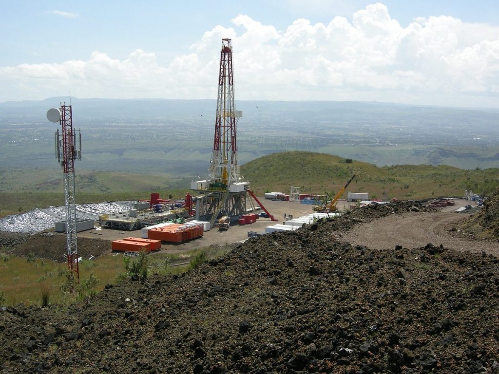 Geothermal power plant situated on the floor of the expansive Menengai Crater
